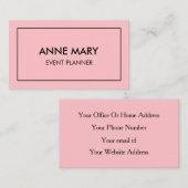 Blush Pink Girly Trendy Event Planner Modern Cool Visitekaartje (Voorkant / Achterkant)