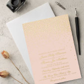 Blush Pink & Glam Confetti Wedding Real Folie Uitnodiging