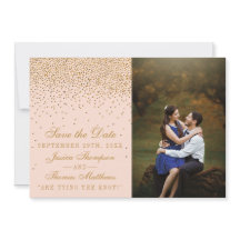 Blush Pink & Glam Gold Confetti trouwfoto