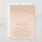 Blush Pink & Glam Gold Confetti trouwrepetitie Kaart (Voorkant)