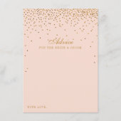 Blush Pink & Glam Gold Confetti Wedding Collectie Advieskaart (Voorkant)