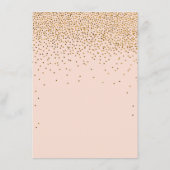 Blush Pink & Glam Gold Confetti Wedding Collectie Advieskaart (Achterkant)