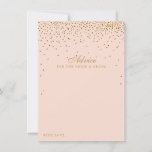 Blush Pink & Glam Gold Confetti Wedding Collectie Advieskaart<br><div class="desc">Voeg een glaasje toe aan je bruiloft met deze zwarte roze en gouden vertrouwenskaarten. Het eenvoudige maar stijlvolle ontwerp zal uw gasten toestaan om een nota van raad voor u te schrijven om over jaren te houden en te lezen. De formulering is gemakkelijk te personaliseren, zodat deze kaarten snel kunnen...</div>