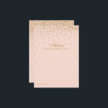 Blush Pink & Glam Gold Confetti Wedding Collectie Advieskaart<br><div class="desc">Voeg een glaasje toe aan je bruiloft met deze zwarte roze en gouden vertrouwenskaarten. Het eenvoudige maar stijlvolle ontwerp zal uw gasten toestaan om een nota van raad voor u te schrijven om over jaren te houden en te lezen. De formulering is gemakkelijk te personaliseren, zodat deze kaarten snel kunnen...</div>