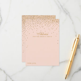 Blush Pink & Glam Gold Confetti Wedding Collectie Advieskaart