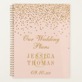 Blush Pink & Glam Gold Confetti Wedding Planner (Voorkant)