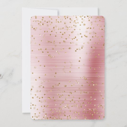 Blush Pink Glam Gold Sparkle Confetti Baby shower Kaart (Achterkant)