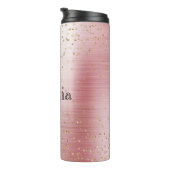 Blush Pink Glam Gold Sparkle Confetti gepersonalis Thermosbeker (Geroteerd rechts)