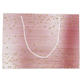 Blush Pink Glam Gold Sparkle Confetti Verjaardag Groot Cadeauzakje (Achterkant)