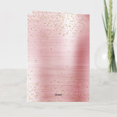Blush Pink Glam Gold Sparkle Confetti Verjaardag Kaart (Achterkant)