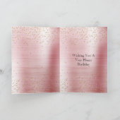 Blush Pink Glam Gold Sparkle Confetti Verjaardag Kaart (Binnen)