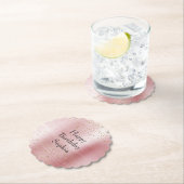 Blush Pink Glam Gold Sparkle Confetti Verjaardag Kartonnen Onderzetters (Insitu)
