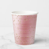 Blush Pink Glam Gold Sparkle Confetti Verjaardag Papieren Bekers (Achterkant)