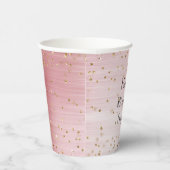 Blush Pink Glam Gold Sparkle Confetti Verjaardag Papieren Bekers (Rechts)