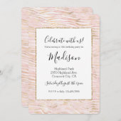 Blush Pink Glam Gold White Zebra Print Kaart (Voorkant / Achterkant)