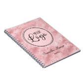 Blush Pink Glam Grid Business Logo Meeting Notitieboek (Rechterzijde)