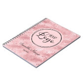 Blush Pink Glam Grid Business Logo Meeting Notitieboek (Linkerzijde)