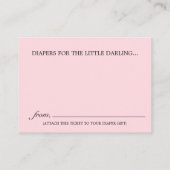 Blush Pink Glam Tiffany Luier Raffle Baby shower Informatiekaartje (Achterkant)
