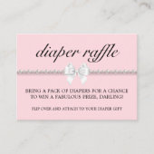 Blush Pink Glam Tiffany Luier Raffle Baby shower Informatiekaartje (Voorkant)