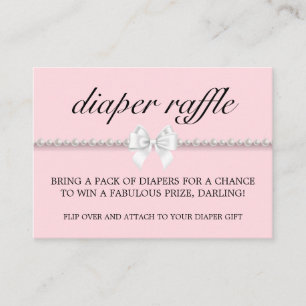 Blush Pink Glam Tiffany Luier Raffle Baby shower Informatiekaartje