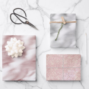 Blush Pink Glam Verjaardag Inpakpapier Vel