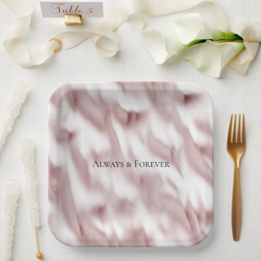 Blush Pink Glam Wedding Vrijgezellenfeest Papieren Bordje (Huwelijk)