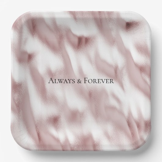 Blush Pink Glam Wedding Vrijgezellenfeest Papieren Bordje (Voorkant)