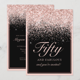 Blush Pink Glitter 50 en Fabulous Birthday Kaart