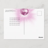 Blush Pink Glitter 70s Party Disco Ball Verjaardag Briefkaart (Achterkant)