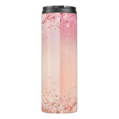 Blush Pink Glitter Aangepast Thermosbeker (Achterkant)