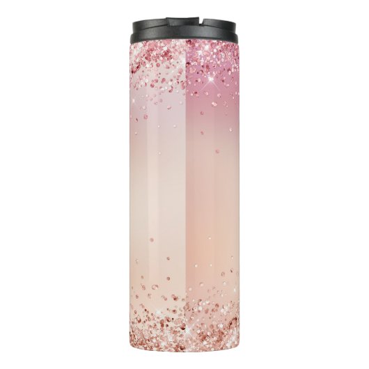 Blush Pink Glitter Aangepast Thermosbeker (Achterkant)