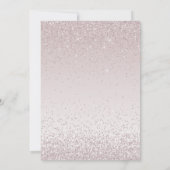 Blush Pink Glitter and Shine Wedding Invitation Kaart (Achterkant)