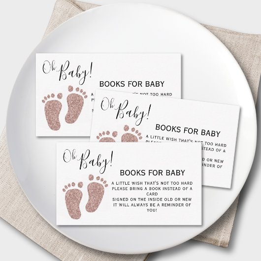 Blush PInk Glitter-Baby voor Baby shower Informatiekaartje
