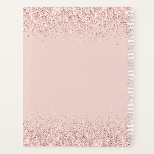 Blush Pink Glitter Boss Lady CEO Monogram 2023 Planner (Achterkant)