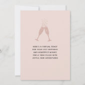 Blush Pink Glitter Champagne 21st Birthday Kaart (Achterkant)