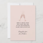 Blush Pink Glitter Champagne Toast Nieuwjaar (Achterkant)
