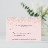 Blush Pink Glitter Confetti Gepersonaliseerde RSVP (Staand voorkant)