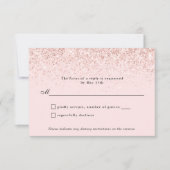 Blush Pink Glitter Confetti Gepersonaliseerde RSVP Kaartje (Voorkant)