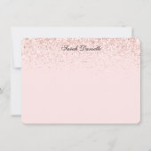 Blush Pink Glitter Confetti Personalized Flat Note Notitiekaartje (Voorkant)