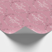 Blush Pink Glitter & Diamonds Happy Moederdag Cadeaupapier (Hoek)