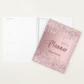 Blush pink glitter drips name script 2023 planner (Display)