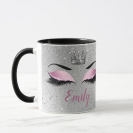 Blush Pink Glitter Eyes Monogram Mok