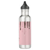 Blush Pink Glitter Girly Sparkle Persoonlijke naam Waterfles (Rechts)