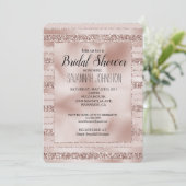 Blush Pink Glitter Glam Stripes Vrijgezellenfeest Kaart (Staand voorkant)