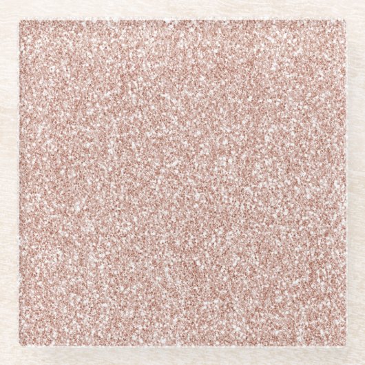 Blush Pink Glitter     Glazen Onderzetter (Voorkant)
