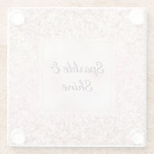 Blush Pink Glitter Glitz Glazen Onderzetter (Achterkant)