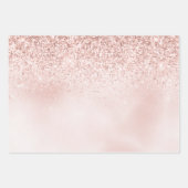 Blush Pink Glitter Glitz Inpakpapier Vel (Voorkant 3)