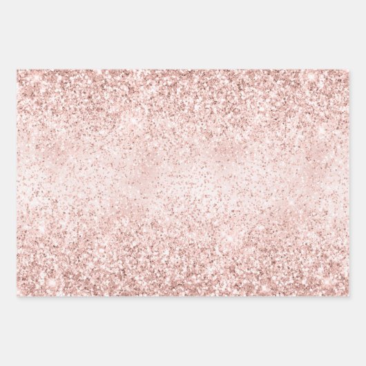 Blush Pink Glitter Glitz Inpakpapier Vel (Voorkant)