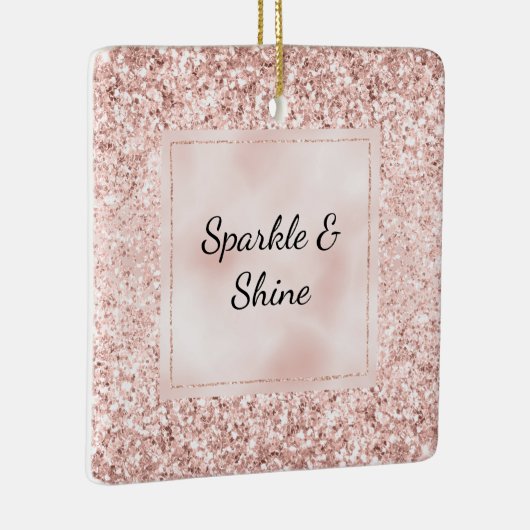 Blush Pink Glitter Glitz Keramisch Ornament (Rechts)