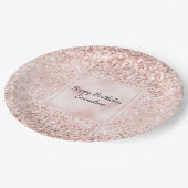 Blush Pink Glitter Glitz Papieren Bordje (Gekanteld)